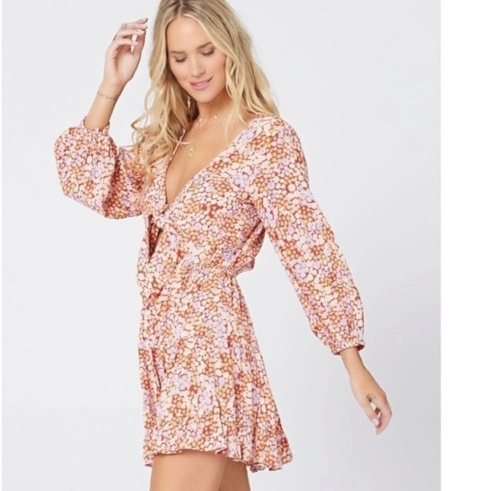 L*Space Printed Stay Golden Dress Sz small